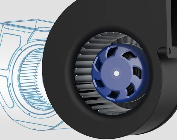 Caractéristiques des ventilateurs centrifuges courbés vers l'avant d'EC